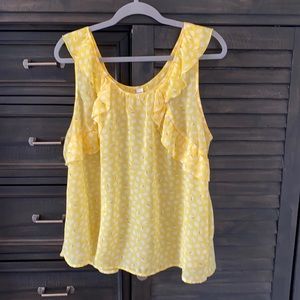 Old Navy sheer yellow ruffle blouse!